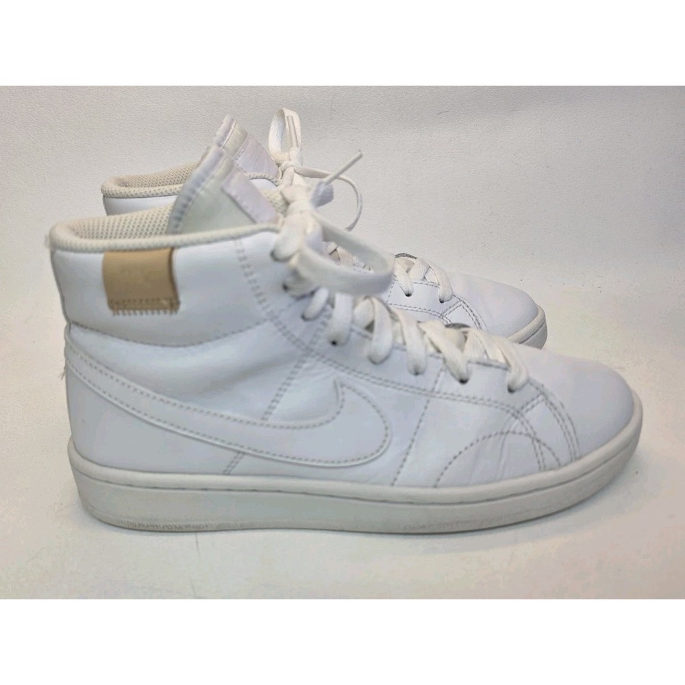 Womens Size 6.5 Nike Court Royale 2 Mid Triple White Athletic Shoes Sneakers